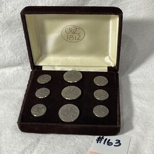 Brass Bicycle Buttons Set - Waterbury, Connecticut "WC 1812" VINTAGE